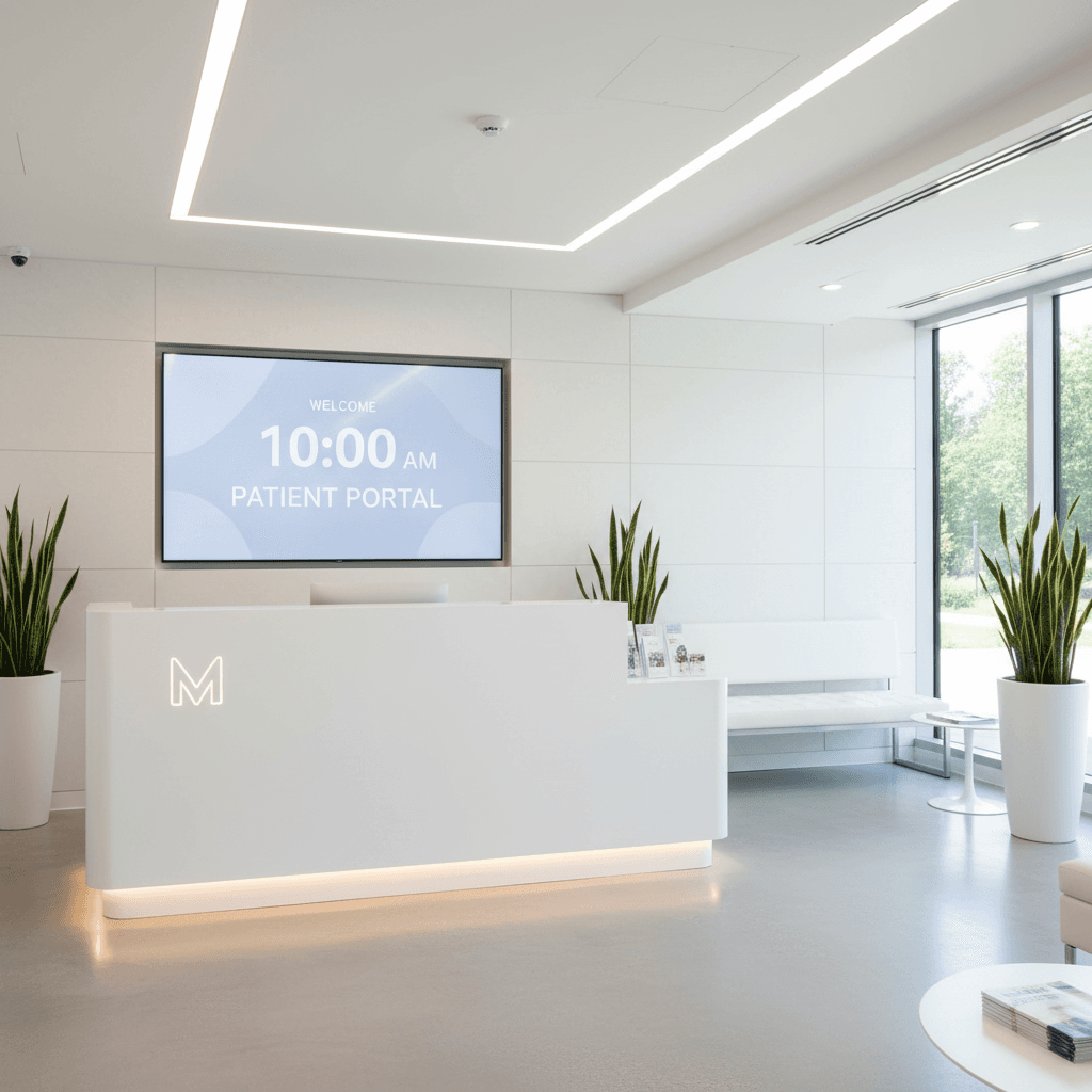 Medical office reception area in clean modern design