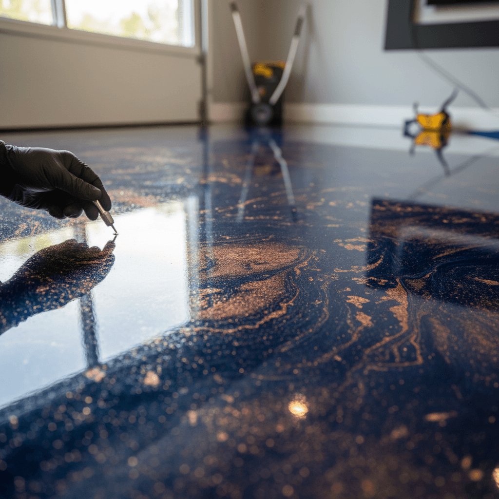 Smooth polished concrete floor after finishing